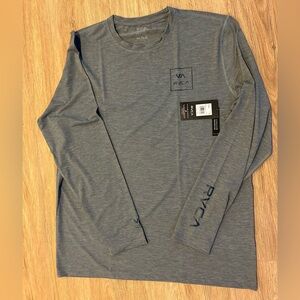New with Tags RVCA Mens Long Sleeve rashguard COLOR Grey SIZE XL